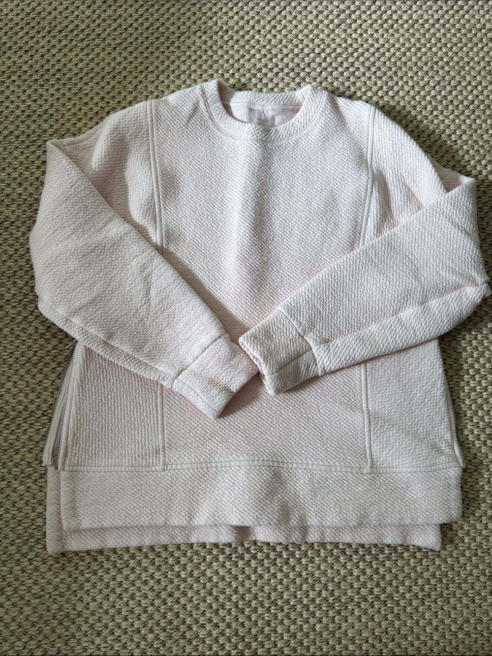CALIA by Carrie Underwood Pale Pink Textured Crewneck Sweater